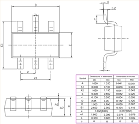 SOT23-6封裝尺寸圖