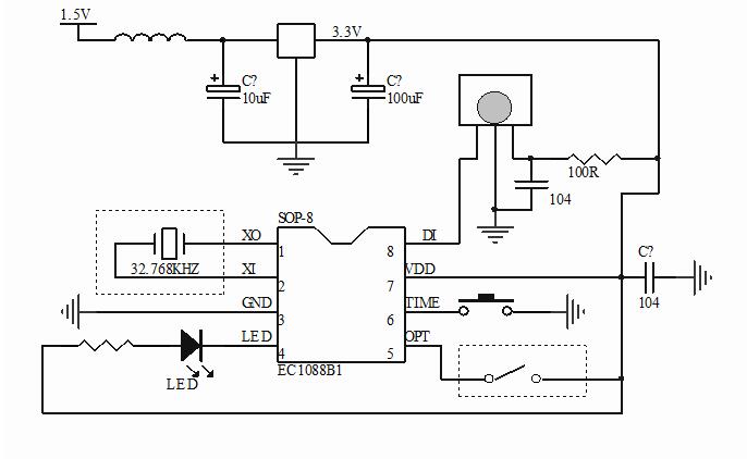定時蠟燭IC芯片