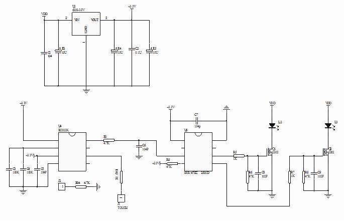 3段觸摸調(diào)光電路板