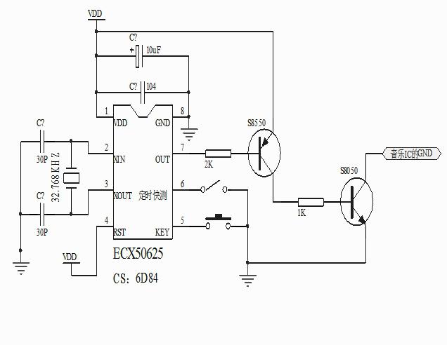 定時音樂IC芯片電路圖