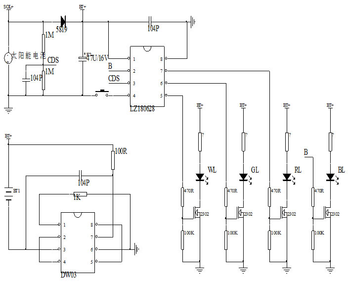 太陽(yáng)能草坪燈驅(qū)動(dòng)IC芯片