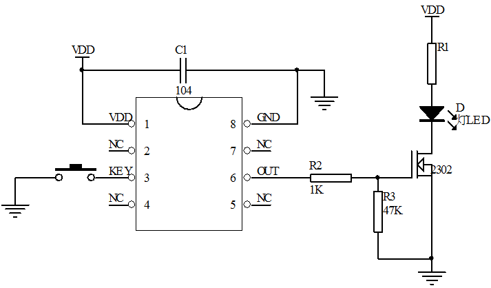 長(zhǎng)按2秒開(kāi)關(guān)機(jī)芯片