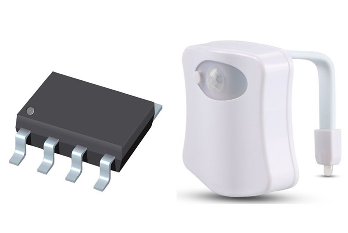 RGB七彩人體感應馬桶燈芯片