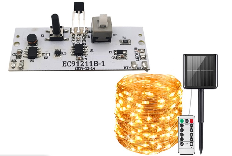 太陽能遙控燈串電路板