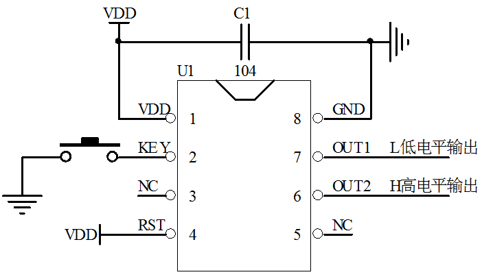 短按開關+長按無極調光芯片