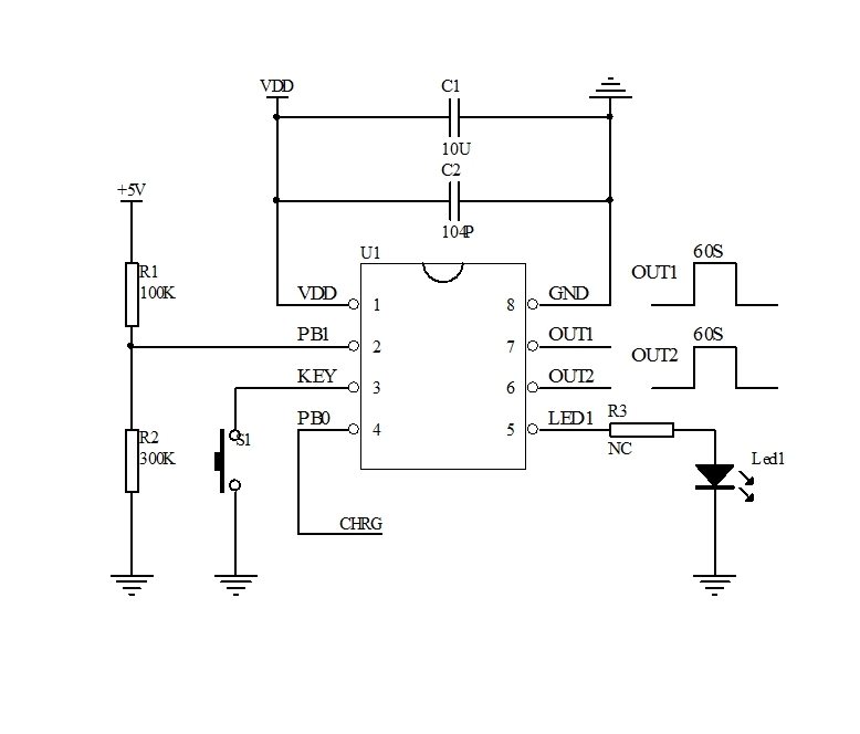 電源工作指示燈定時芯片