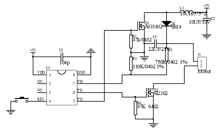 三檔小風(fēng)扇芯片電路圖