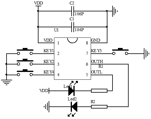 長按1-5秒開關機芯片