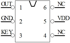 ECJ22165長(zhǎng)按1秒開(kāi)長(zhǎng)按2秒關(guān)芯片腳位圖