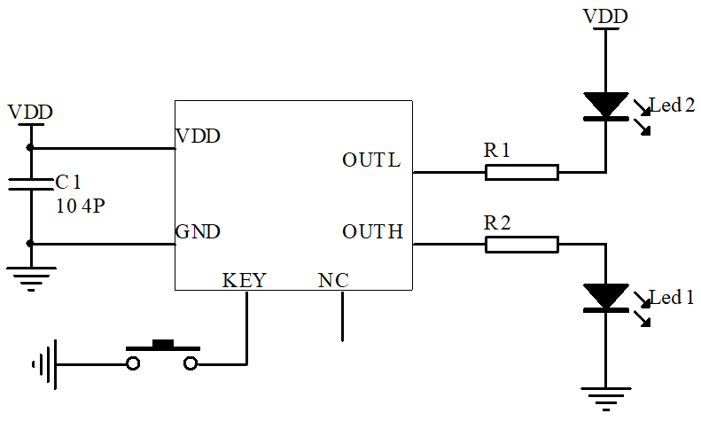 按鍵開關芯片電路